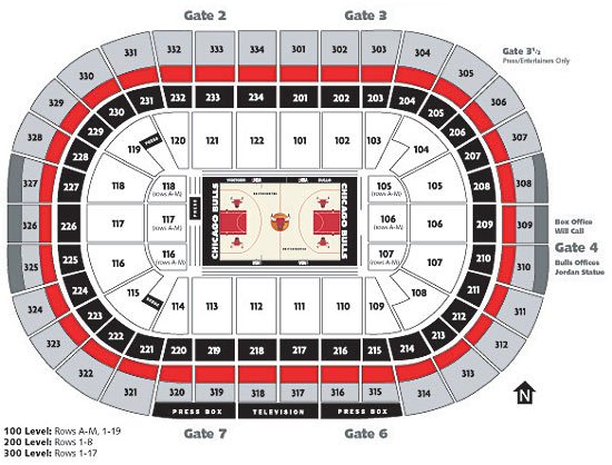 United Center Seating Diagram and Parking